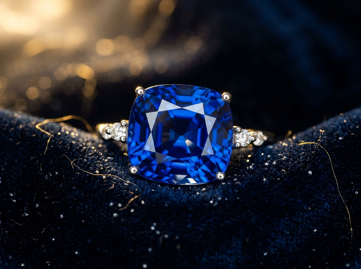 Untreated Royal Blue Ceylon Sapphire Ring
